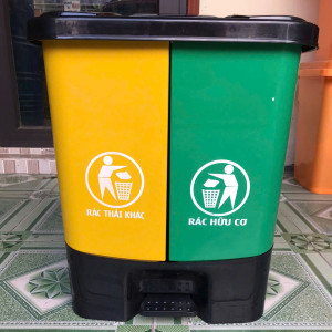 THÙNG RÁC ĐẠP CHÂN 2 NGĂN 40 LÍT