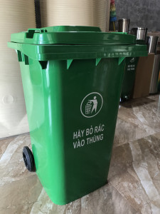 Thùng rác nhựa HDPE 240 lít đủ 8 màu: Xanh lá, vàng, cam, trắng, xám, xanh dương, đỏ, đen thumb